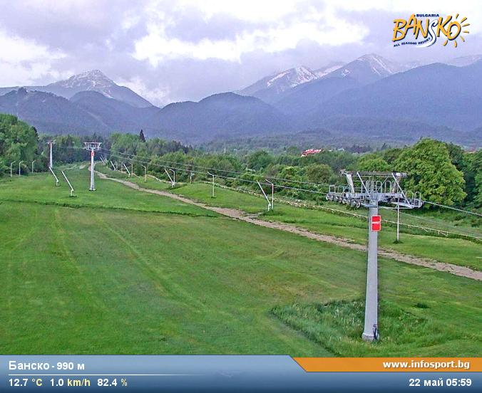 Bansko webcam live - lower end of the ski area